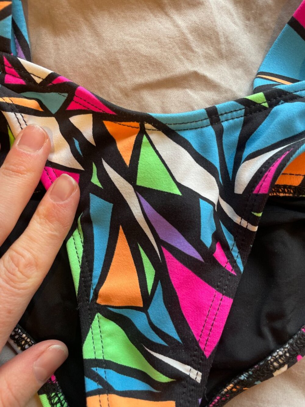 Hot Miami Styles Neon Geometric Bikini Set (Size S) - Picture 2 of 4